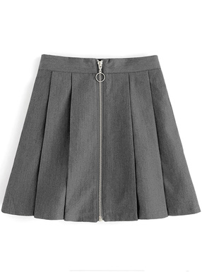 フロントジッププリーツショートパンツ