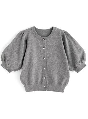 ラメハートボタンニットカーディガン