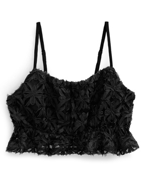 花柄シアークロップド丈キャミビスチェ