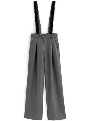 WILLFULLY リムーバルサスペンダーティアードフリルベアトップス　グレー WILLFULLY（ウィルフリー）の「removable suspender tiered