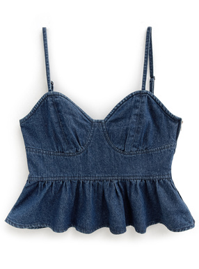 ペプラムデニムビスチェ