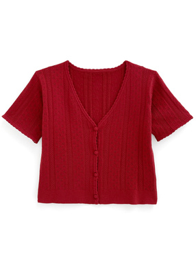 透かし編みニットカーディガン