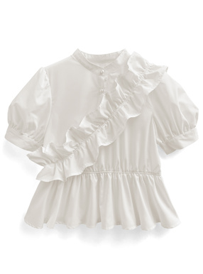 フリルペプラムブラウス