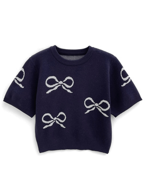 リボン柄ジャガードニット