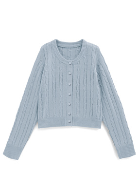 ケーブルニットカーディガン