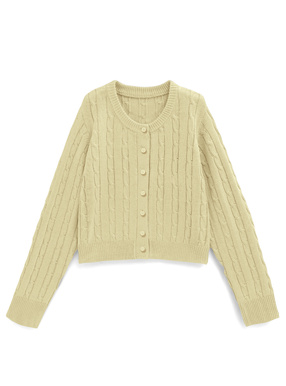 ケーブルニットカーディガン