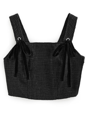 ラメツイードリボンコルセットビスチェ