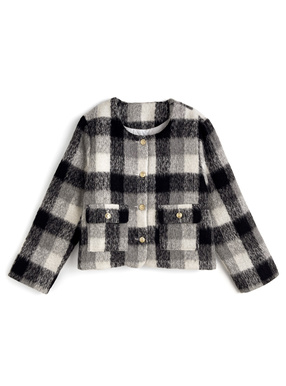 チェック柄シャギージャケット