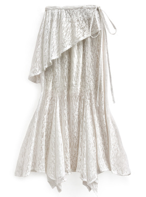 巻きスカート付きレースイレヘムマーメイドスカート