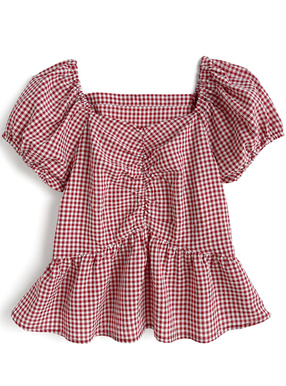 2Wayギンガムチェック柄ブラウス