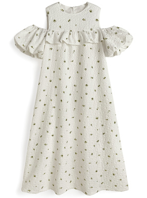 花柄フリルオフショルダーワンピース