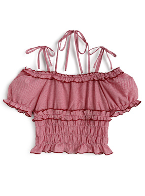 マルチWayギンガムチェック柄フリルブラウス