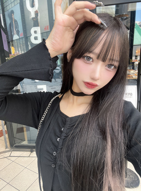 タイ付きフロントギャザーフレアスリーブトップス