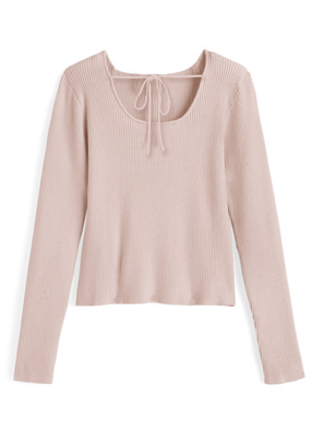 リボンニットトップス