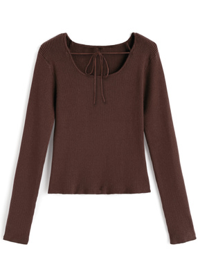 リボンニットトップス