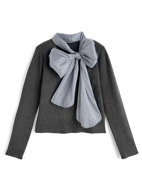 リボンニットトップス