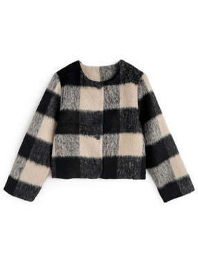 チェック柄シャギージャケット