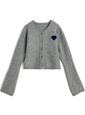 ハートワッペンニットカーディガン