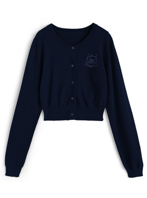 ロゴ刺繍ニットカーディガン