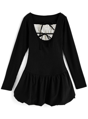 リボンドッキングバルーンミニワンピース