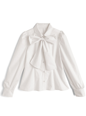 ボウタイ付きブラウス