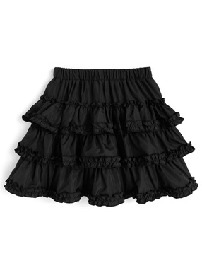 インパン裏地付きティアードフリルミニスカート