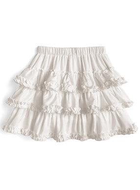 インパン裏地付きティアードフリルミニスカート