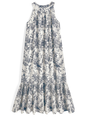 花柄ティアードアメスリ切替ロングワンピース