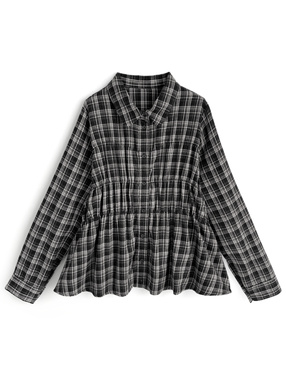 チェック柄シャーリングシャツ