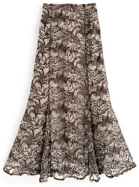 花柄刺繍シアーマーメイドスカート