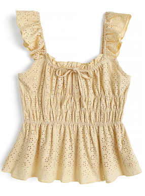 ギャザーペプラムフラワートップス