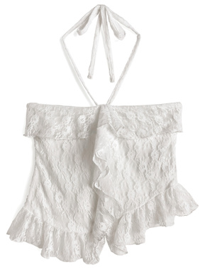 2Wayホルターネックフリルレーストップス