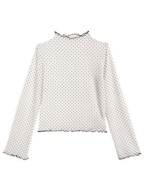 ドット柄メロウシアートップス