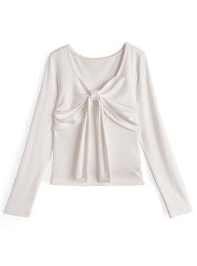 フロントリボンデザイントップス