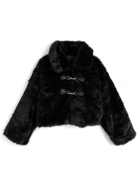 ビット付きファーショート丈コート