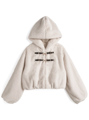 リボンビットファーフードブルゾン