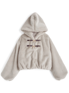 リボンビットファーフードブルゾン