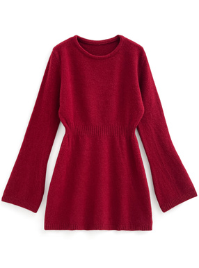 ベルスリーブニットミニワンピース