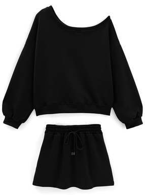 ワンショルダートップス×ミニスカートセットアップ
