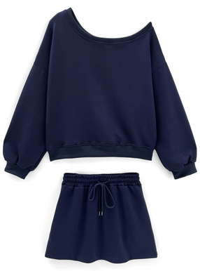 ワンショルダートップス×ミニスカートセットアップ