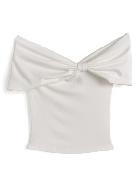 オフショルダーリボントップス