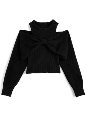 リボンボレロ×ノースリーブトップスニットアンサンブル