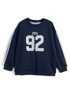 ナンバーロゴプリントスウェットトップス