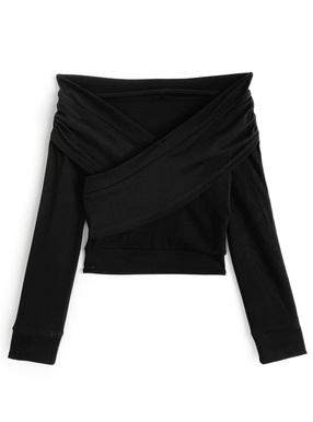 クロスデザインオフショルダートップス