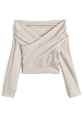 クロスデザインオフショルダートップス