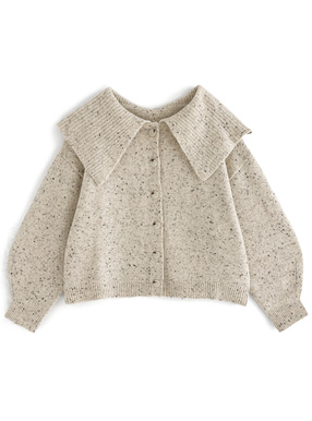 ビッグカラーニットカーディガン