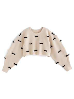 リボンニットトップス