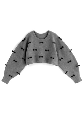 リボンニットトップス