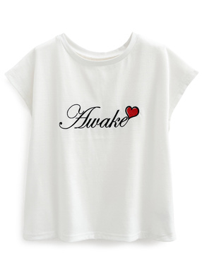 ロゴ刺繍フレンチスリーブTシャツ