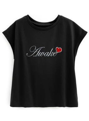 ロゴ刺繍フレンチスリーブTシャツ